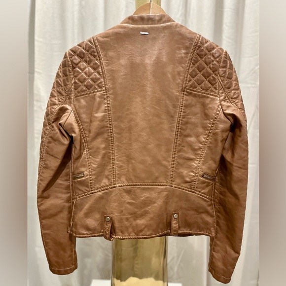 BERSHKA biker jacket tan small - Picture 4 of 5